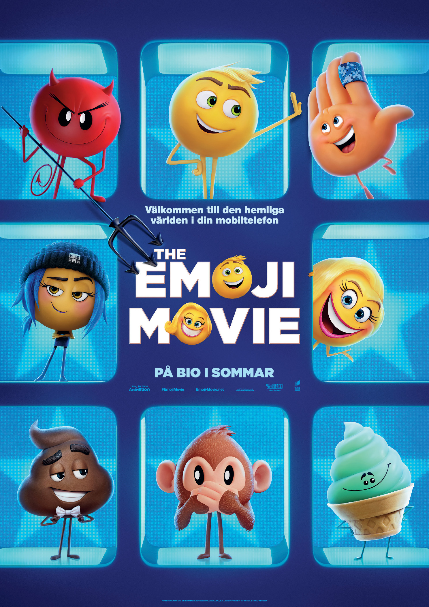 Affisch fr The Emoji Movie p Bio i Kiruna p Kiruna Folkets Hus