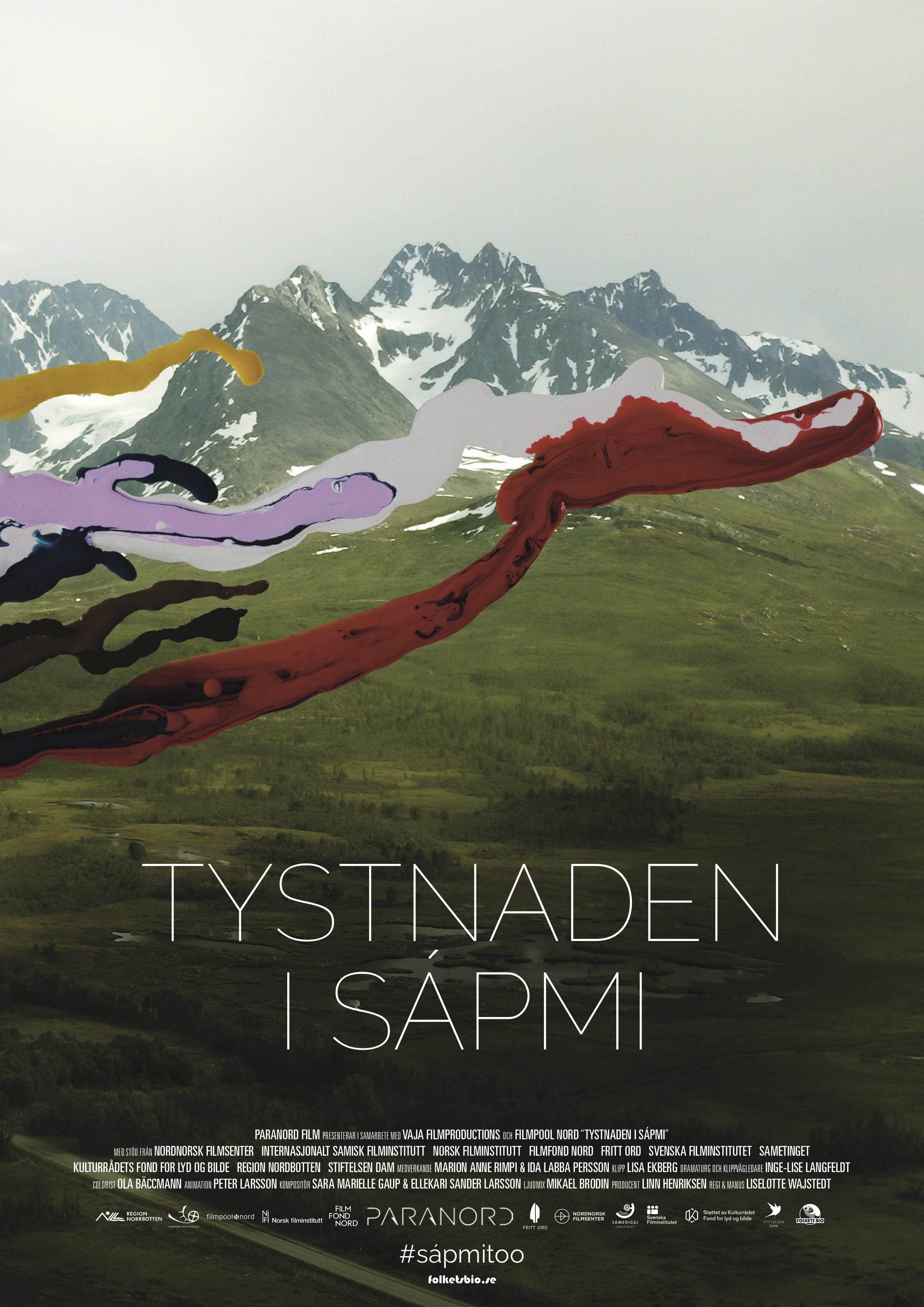 Affisch för TYSTNADEN I SAPMI på Bio i Kiruna på Kiruna Folkets Hus