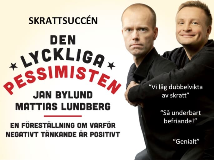Affisch för Den Lyckliga Pessimisten på Teater i Kiruna på Kiruna Folkets Hus