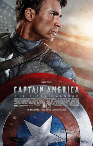 Affisch för Captain America: First Avenger (3D) på Bio i Kiruna på Kiruna Folkets Hus